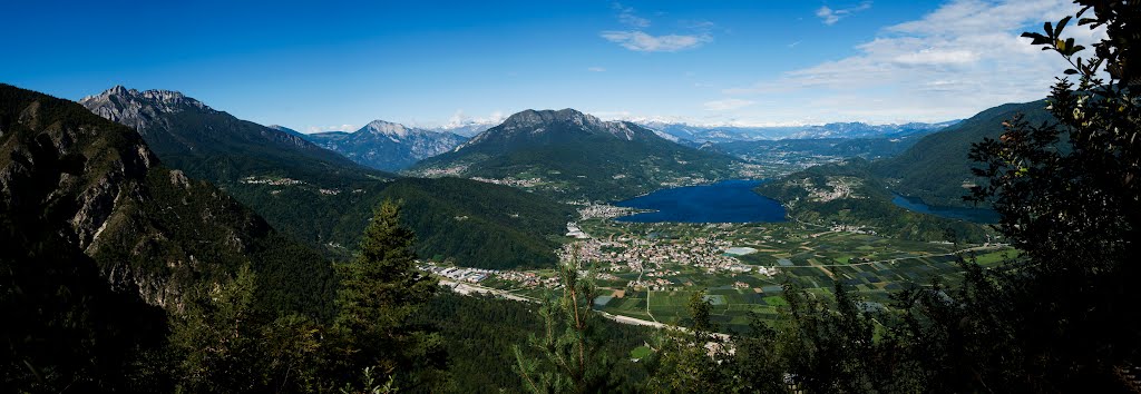 PLEASE ENLARGE ...Panoramic view of Lake Caldonazzo and Levico. by Johnny Poole