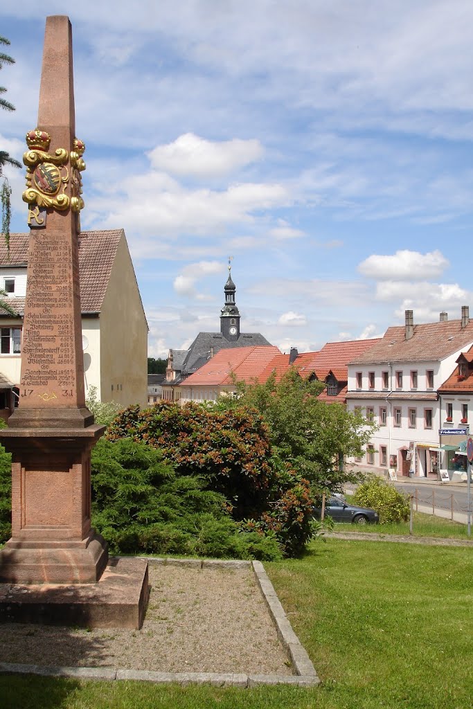 Alte Postsäule in Penig, 06/2012 by André Friebel