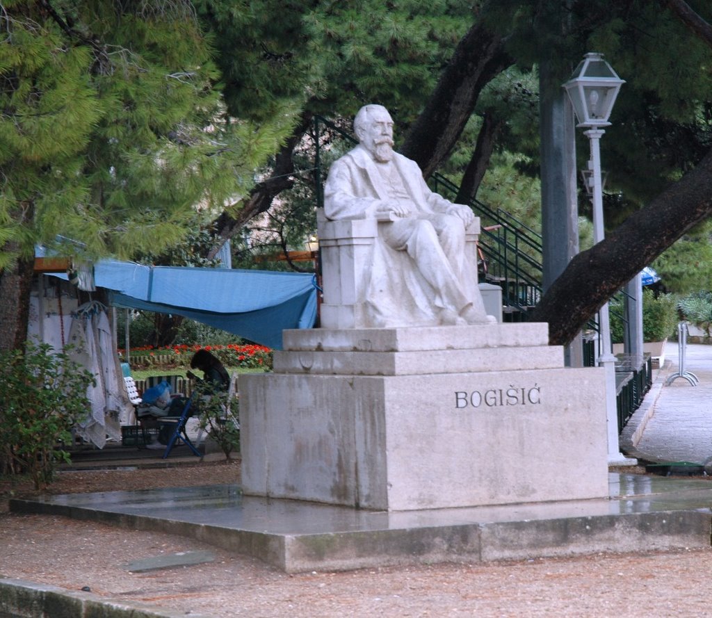 Poet Bogisic Memorial - in Cavtat by Ron Miksha