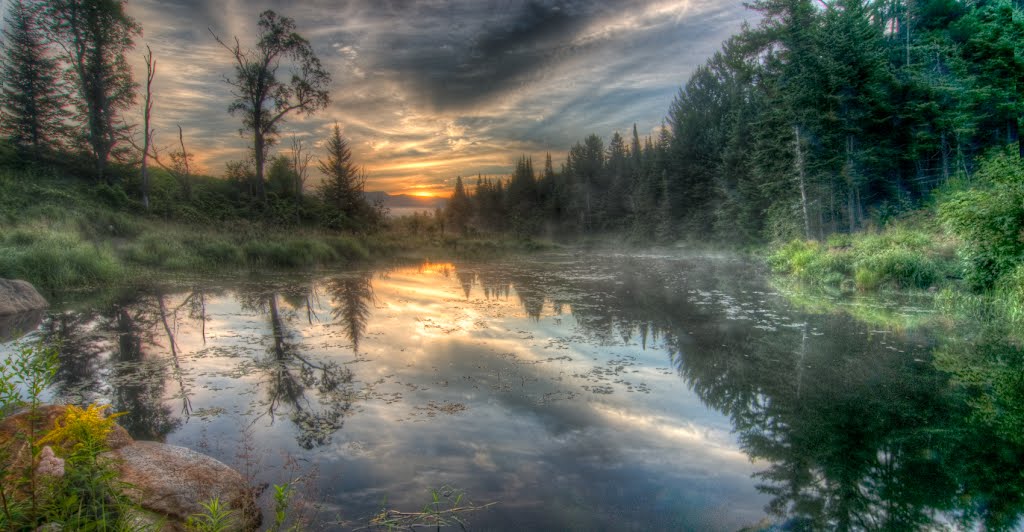 Adirondack loj Sunrise by AcousticWalden