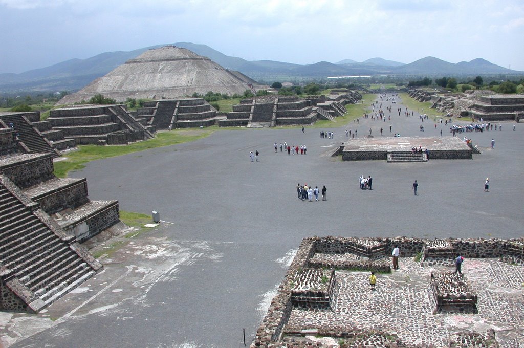 Teotihuacan, view from the Pyramid of the Moon by Jean Herbrink