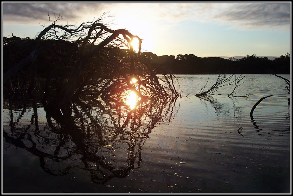 Sunset over Lake Charro, Robe, South Australia. 2002. Peter Neaum. by Peter Neaum