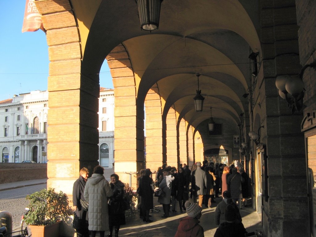 Ferrara, portico del Teatro comunale by Claudio Pedrazzi