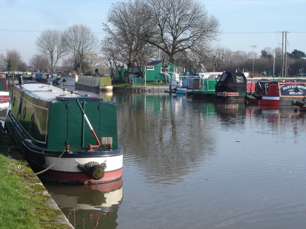 Narrow boats on the Cranfleet Cut by StephenHarris