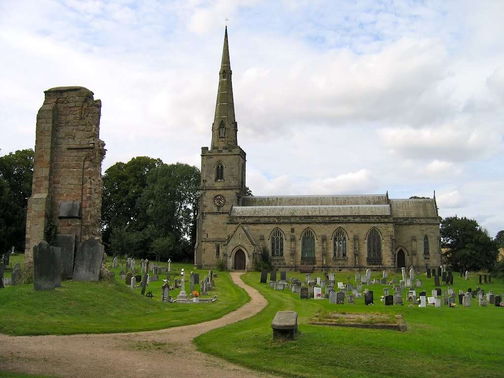 Church of St. George at Ticknall, with ruins of old Church by pedrocut