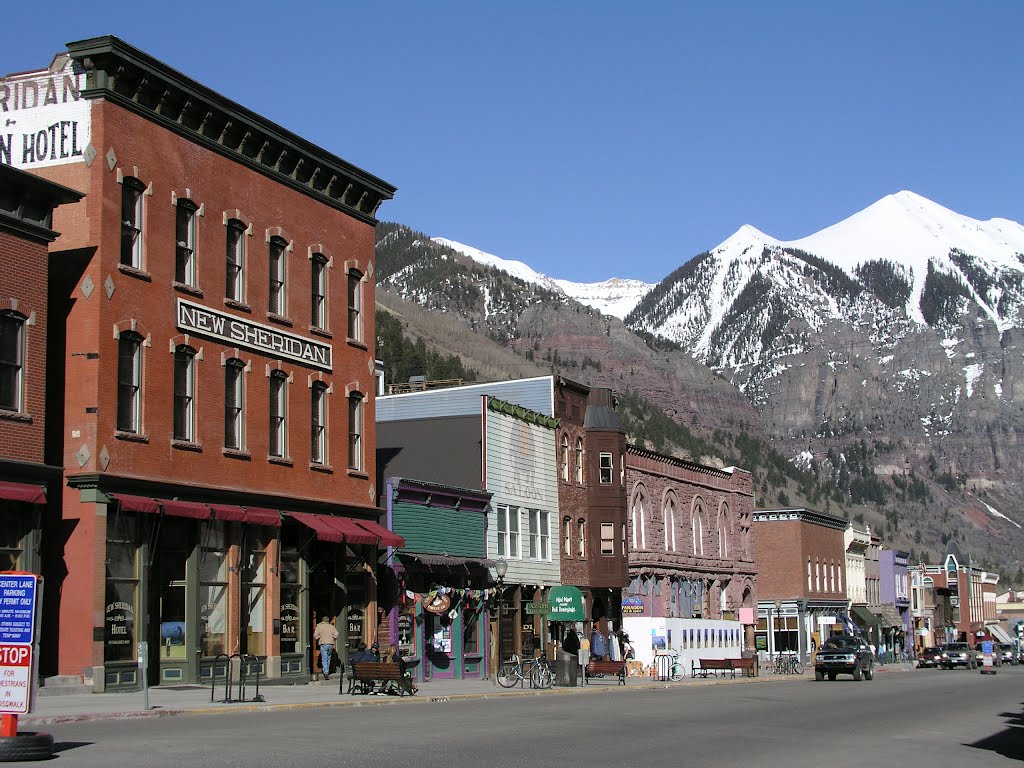 Main street in the old mining town of Telluride, CO, USA by phil h