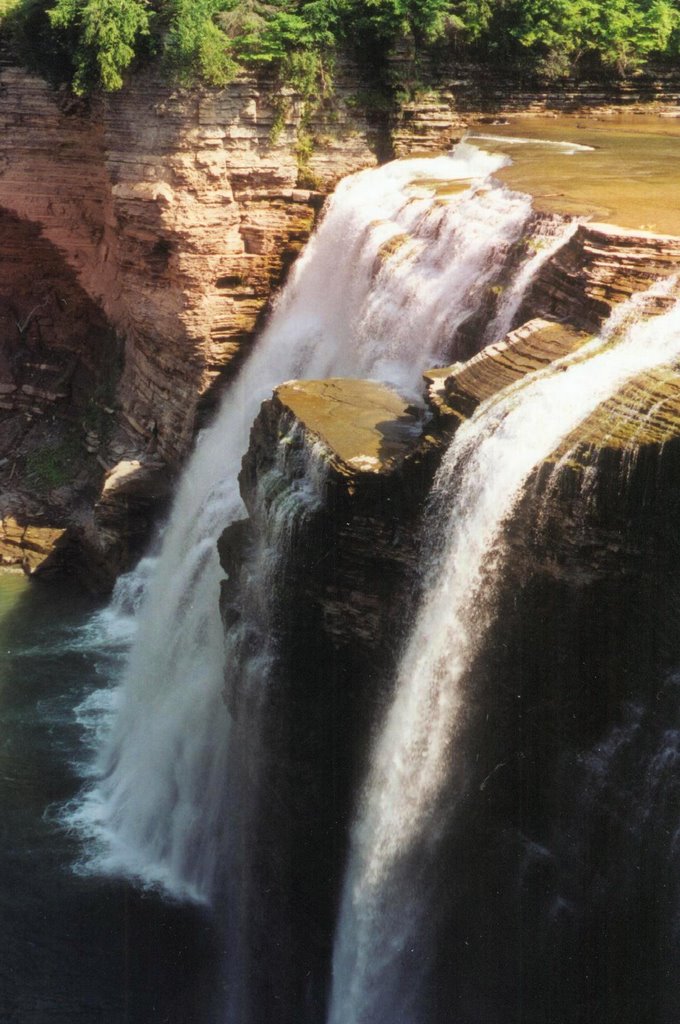 Middle Falls, Genesee River Gorge, Portageville NY (7-2001) 1 by Ken Badgley