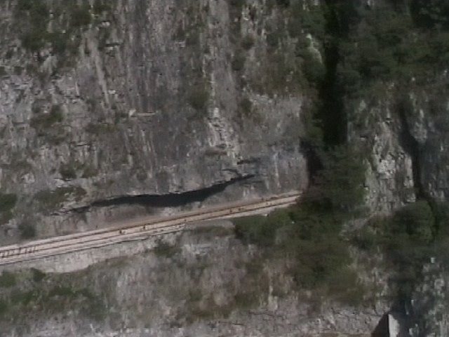 La ferrovia iseo edolo sul lago d'iseo vista dall'elicottero sul lago by LIRIOMETEO