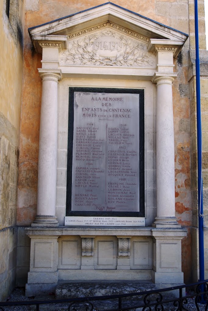 Monument aux Morts de Cantenac by Jean-Paul Dominique BERTIN