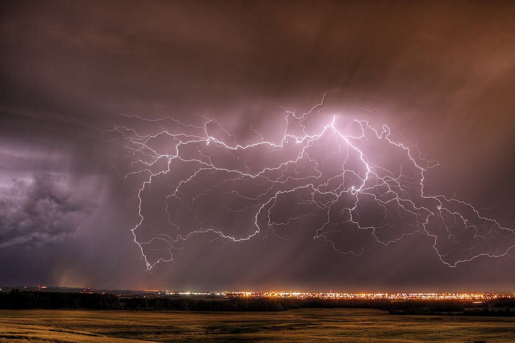 Red Deer Lightning #3 by Brian Constantine