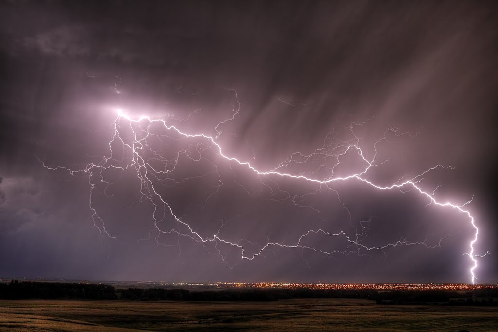 Red Deer Lightning #4 by Brian Constantine