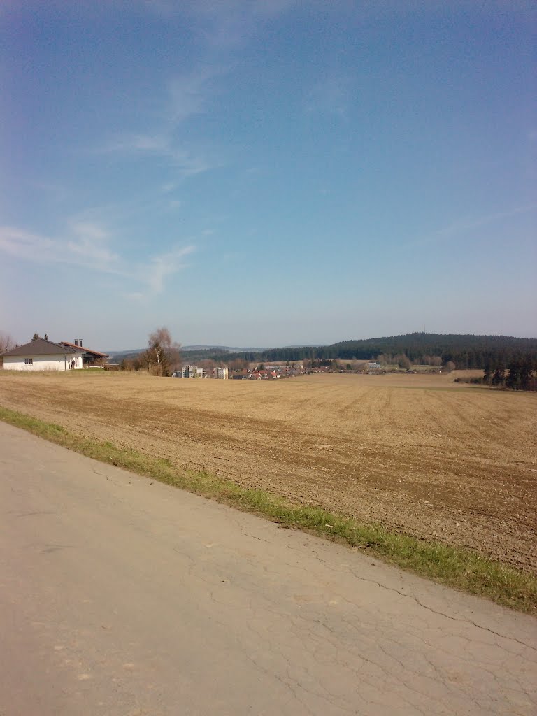 Blick von der Buchbacherstrasse über die abgemähten Felder by wolfgang.kohl6463