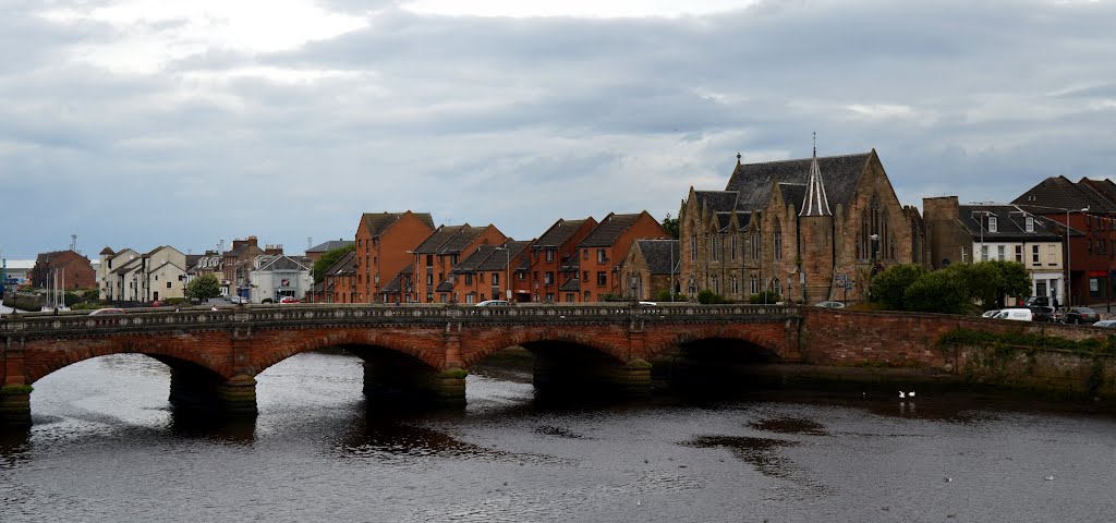 Ayr - New Bridge from the Old one by Angela Rozzoni