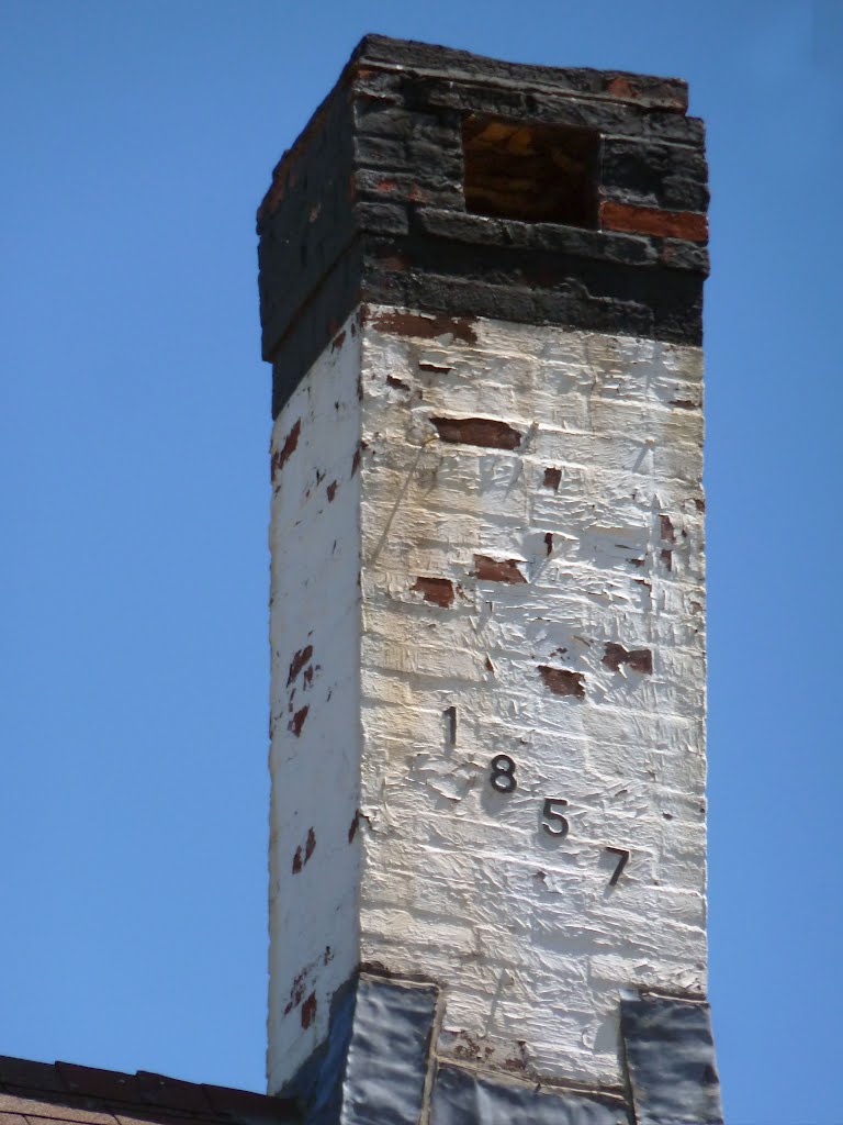 The chimney of the year 1857 of the Highland Light, in Truro, MA, USA by eva lewitus