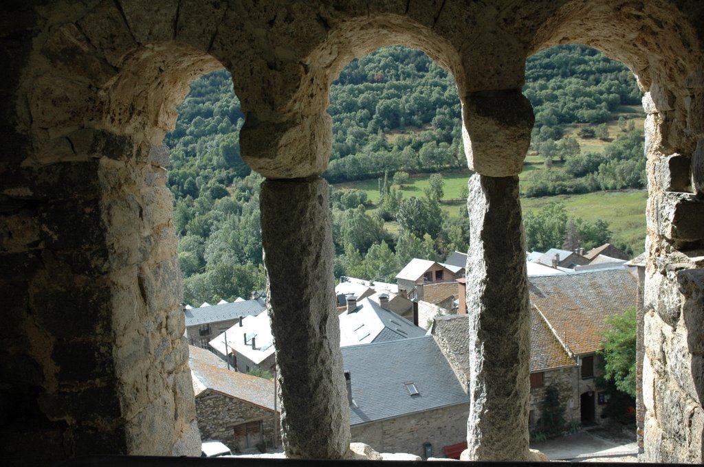 Vista de Son desde el campanario de su iglesia romanica (Pirineo Leridano) by Concepcion Becerril