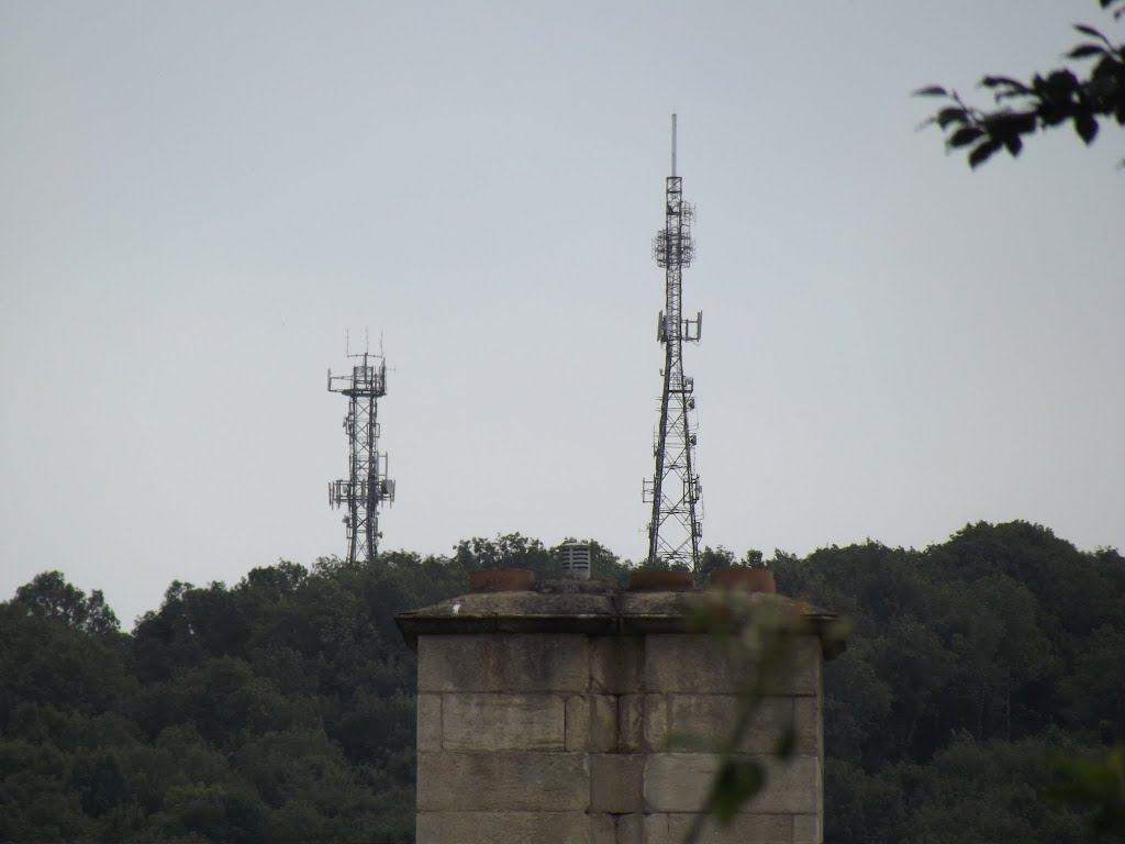 Cell Tower, Chimney, TV transmitter by St.Illtyd - Hywel Clatworthy