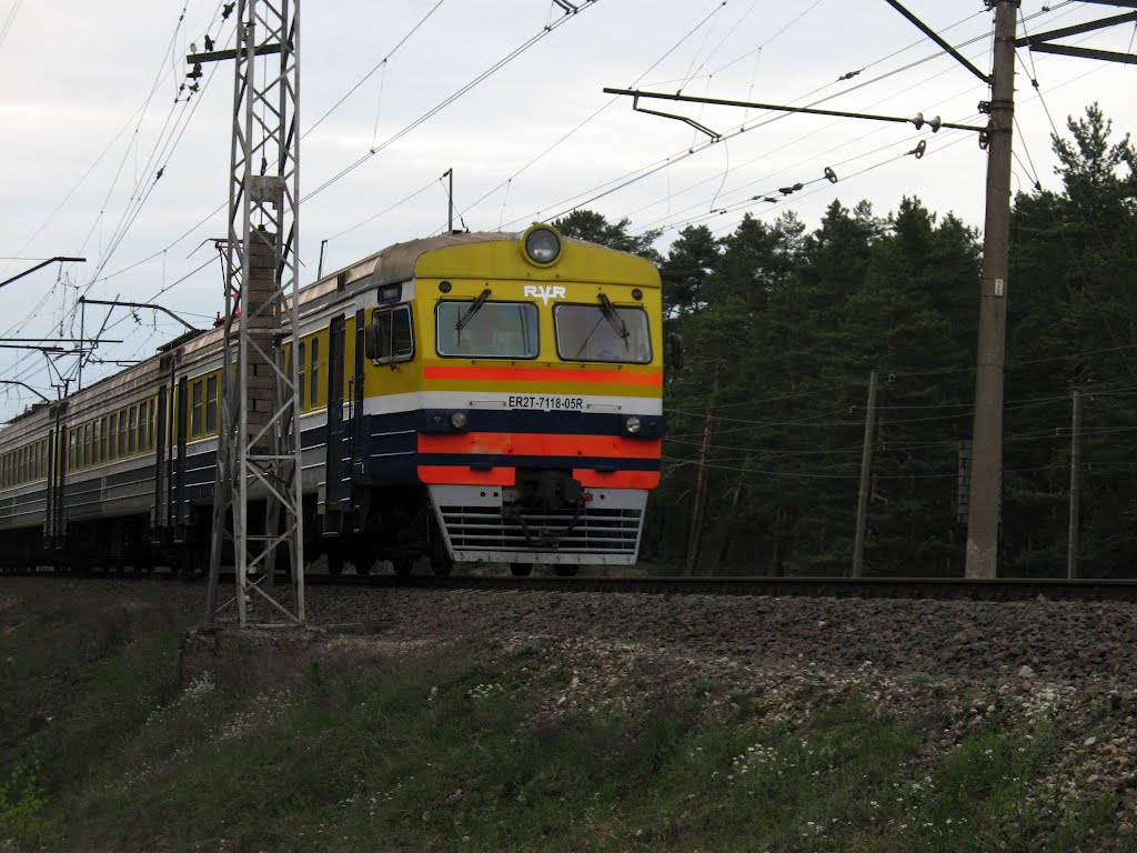 EMU on railway haul Vecāķi - Ziemeļblāzma by Rudolph LV