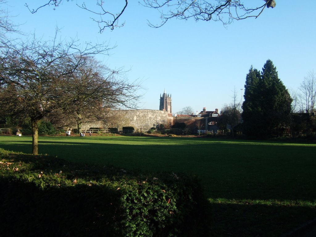 Hertford Church from Hertford Castle grounds by Severous