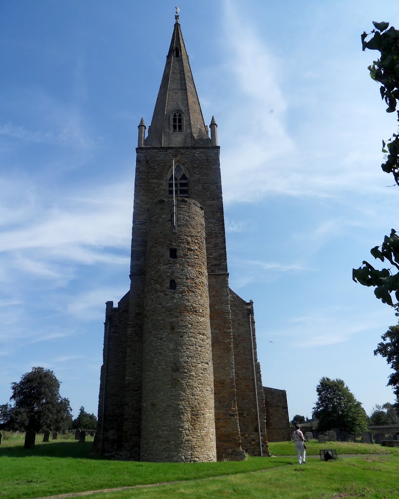 The Rocket like view of All Saints the beautiful Saxon church at Brixworth. by Bobsky.