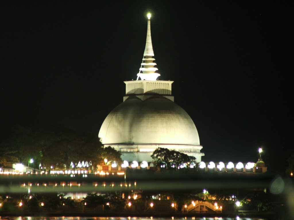 Pagoda. Kalutara Temple by Palitha Gunathilaka