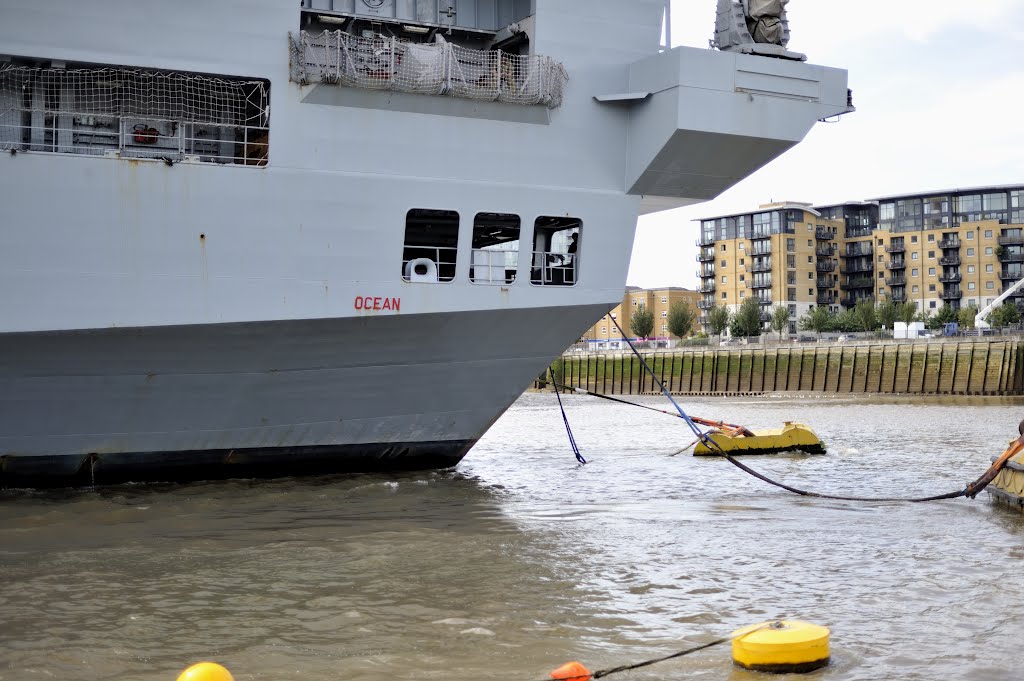 HMS Ocean ~ detail at the stern by Nick Weall