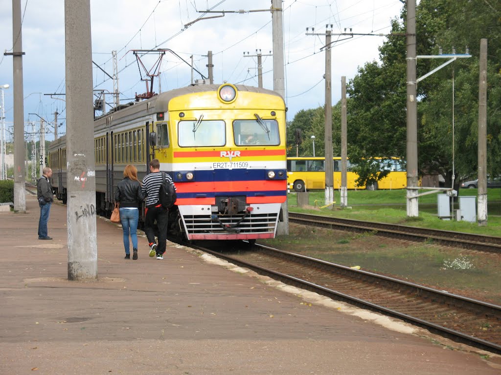 EMU train arrives to Carnikava station by Rudolph LV