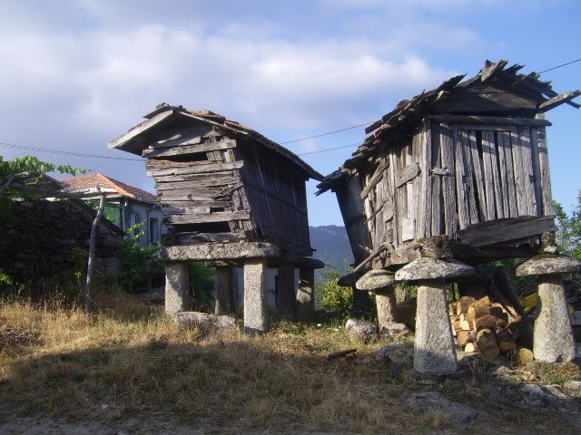 Canastros abandonados na eira dos canastros de Piñón. by rafaeliux