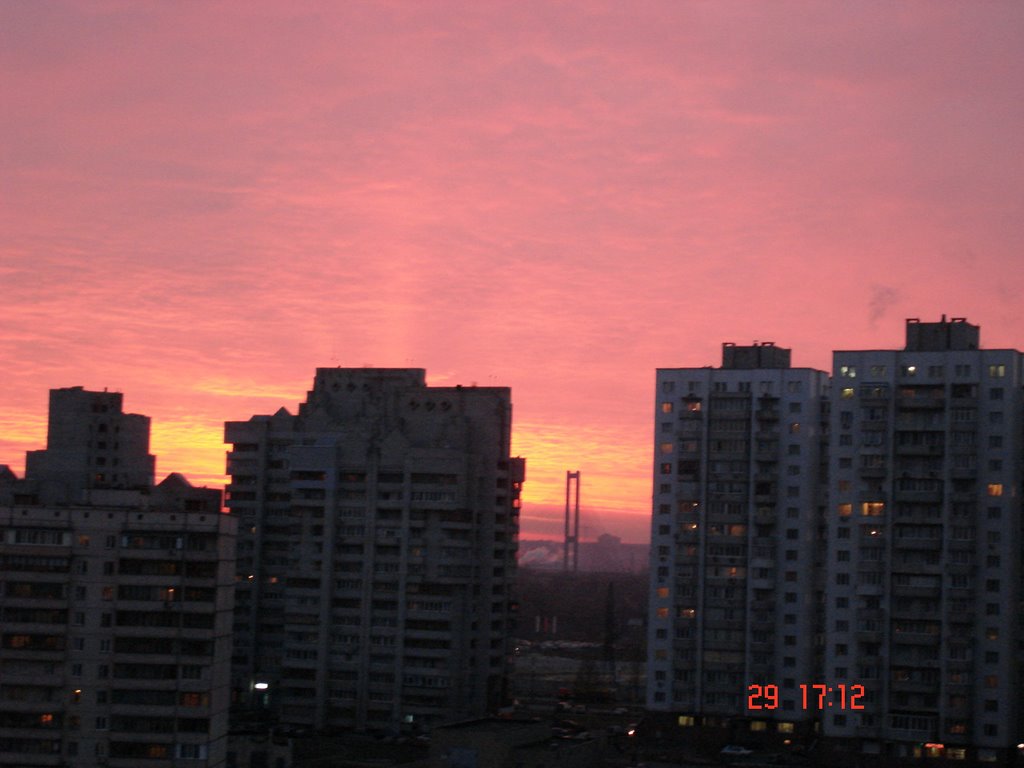 Osokorki, Kiev, Sunset on the Dniper by Natali Kononok