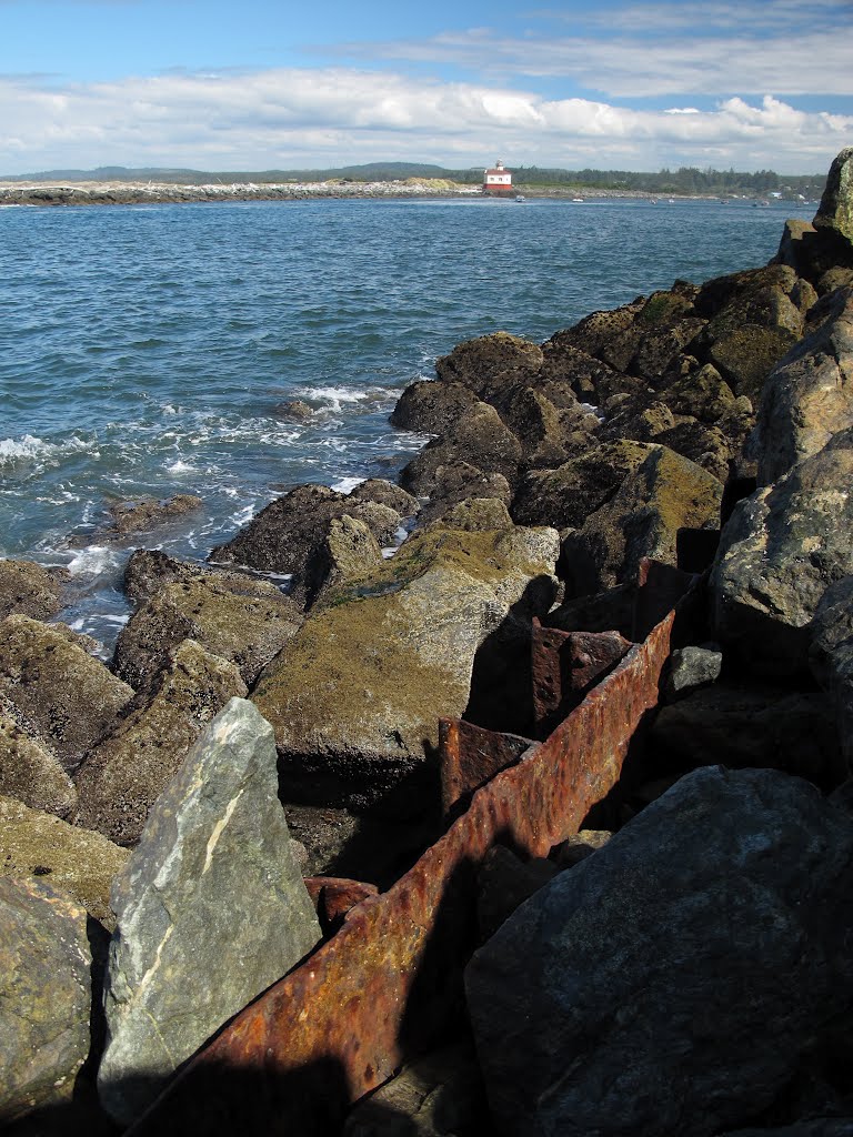 The Oliver Olson shipwreck which became jetty material in 1953 by A. Wade