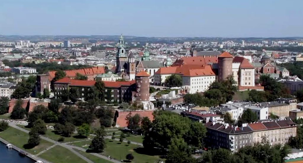 Krakow Castle from balloon. by Derek Emson