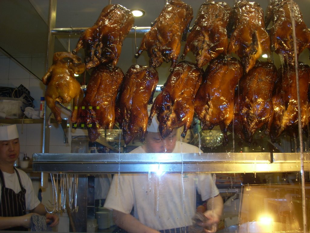 Chickens hanging in a restaurant in China Town-London by JulienRedfern