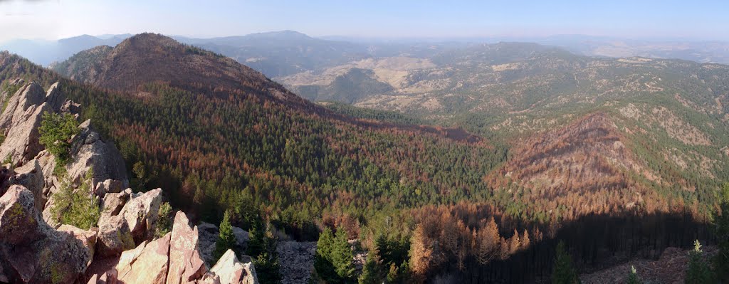 Flagstaff Fire scars ascending South Boulder Peak by BoulderTraveler