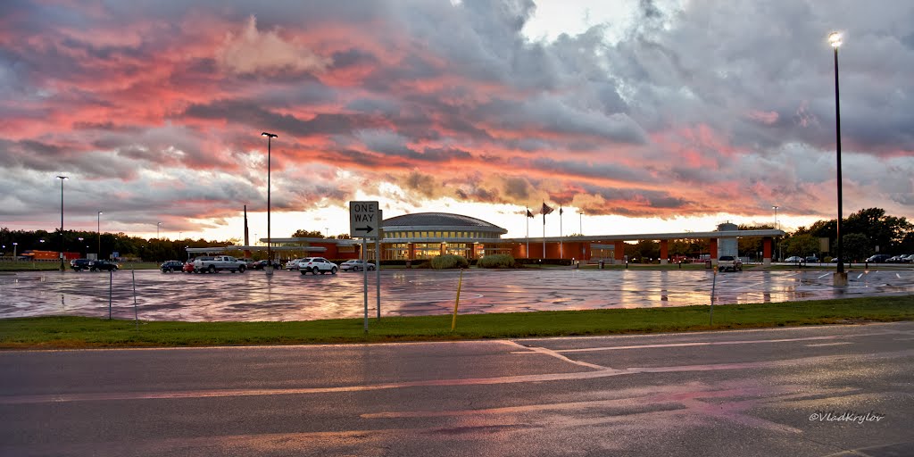 Sunset after rain. Rest area, I-80 Ohio. One minute later. by VLAD KRYLOV