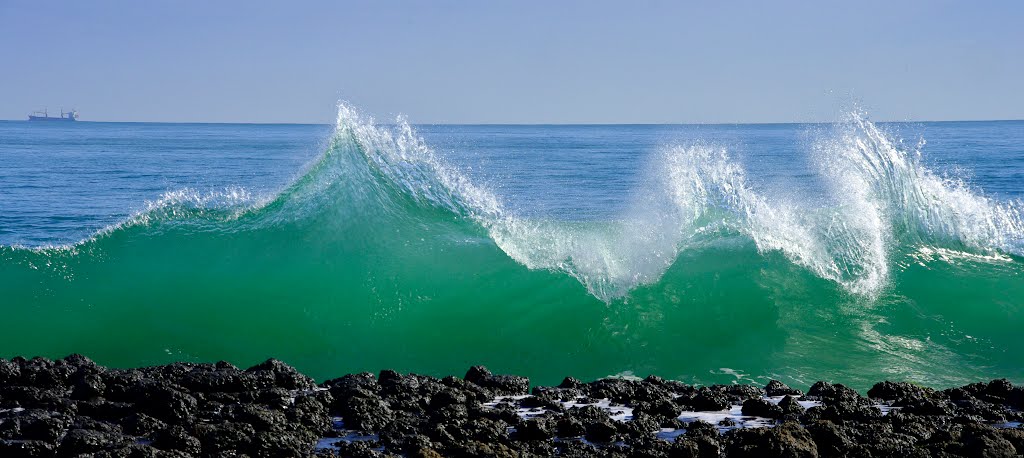 Waves & basalt rocks by Dorothyoz