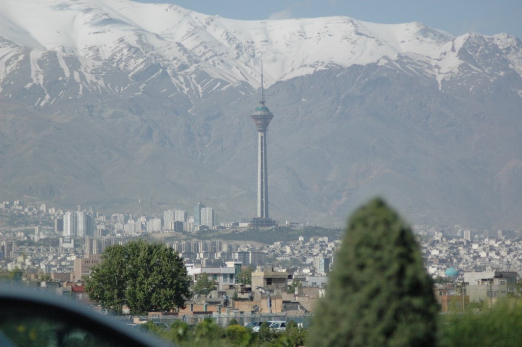 Milad tower and Alborz mountains from south west by Mohammad Farkoosh