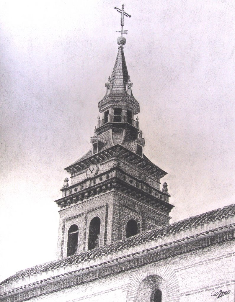 Mentrida. Dibujo. Torre de la Iglesia (Jose Antonio Moreno Domene) by jmd1969