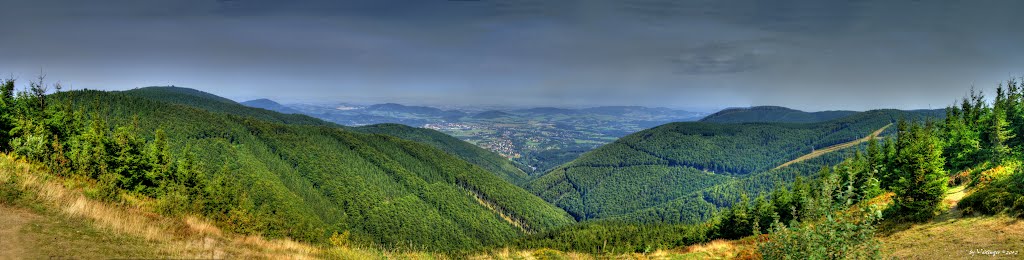 Panoramaview over Beskydy (Frenštát pod Radhoštěm in the middle) by Veitinger