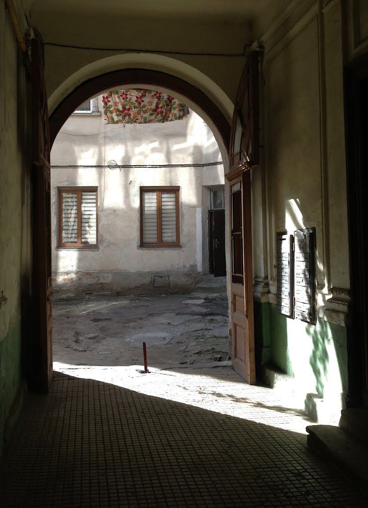 Courtyard Shadows Lviv by bfair