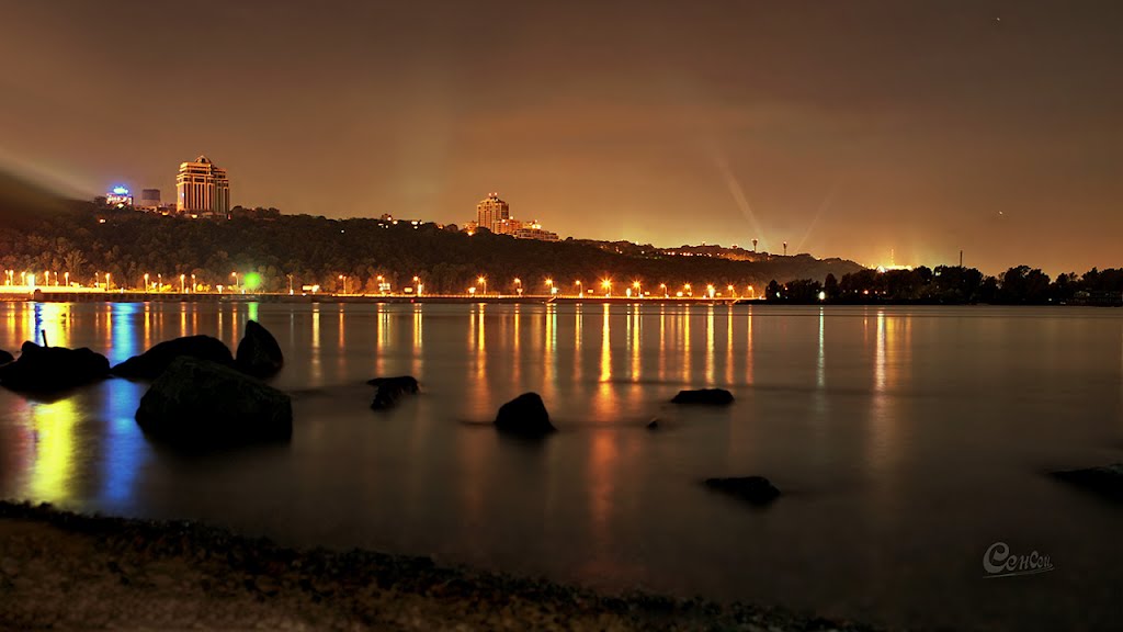 Panorama of the Dnieper at Night - Ночная панорама Днепра by SunSay