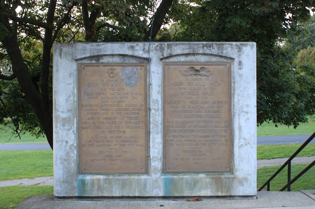 Memorial to World War I Veterans, (1919), Depot Town Bridge Ypsilanti, Michigan by Dwight Burdette