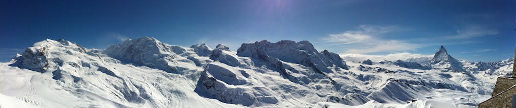 Monte Rosa, Liskamm, Castor, Pollux, Breithorn, Matterhorn by Bruno Conti Rossini