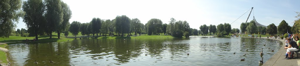 Panoramic view of the lake of the "Olympiapark" - Munich by Diego Giuseppe