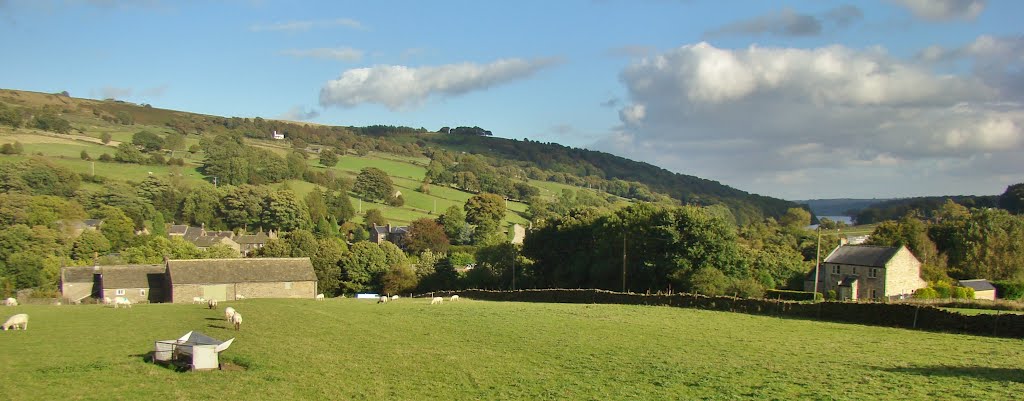 Panorama of Low Bradfield scene with Dam Flask in the distance, Sheffield S6 by sixxsix