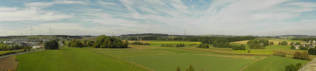 Panoramabild vom Rohrbühl - Aussichtsturm bei Münchberg nach Norden by Holger T.