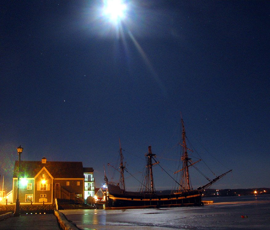 Full moon over the Ship Hector by Howie Hennigar