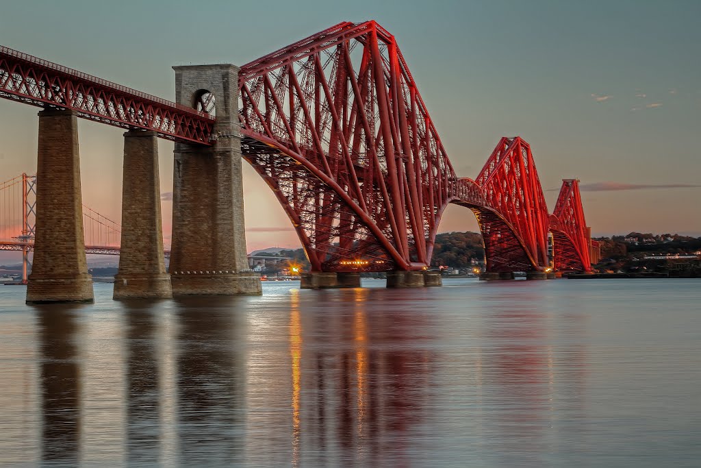 Sunrise Over The Bridges by Dave Murray