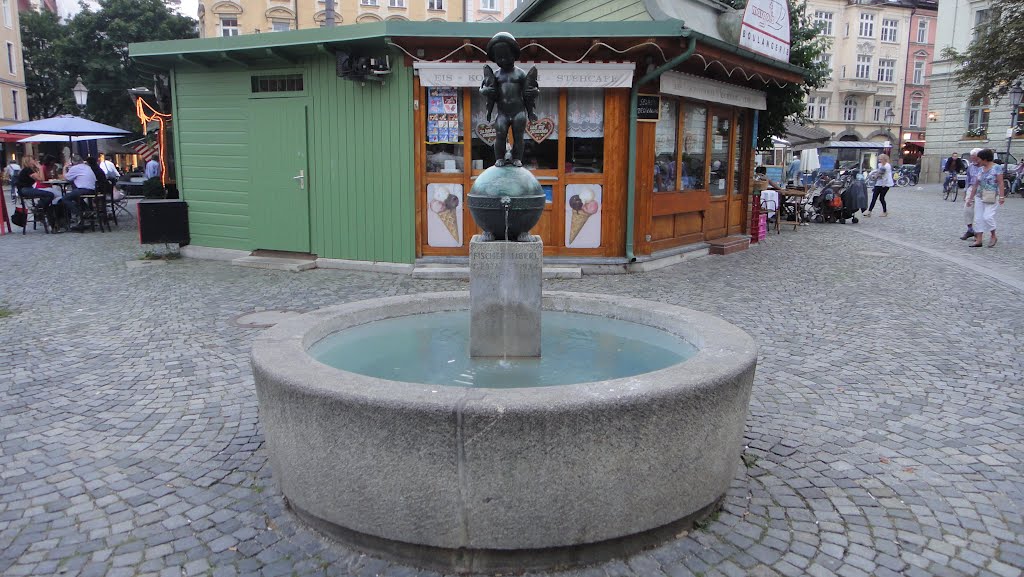 The fountain in Wiener Platz - Munich by Diego Giuseppe