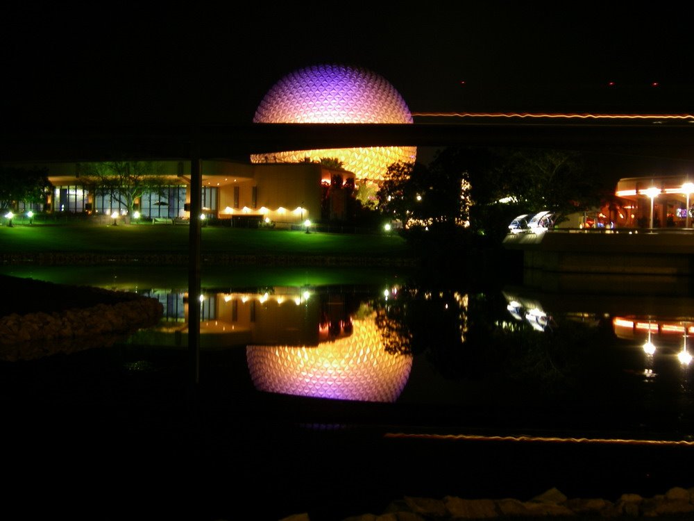 Epcot at night by brien chartier