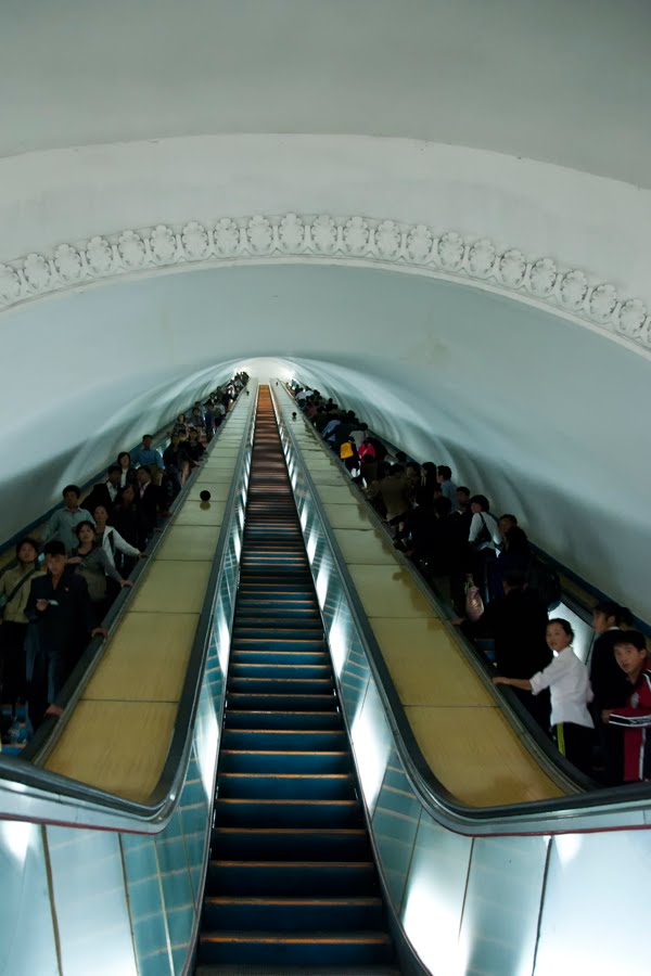 Pyongyang Subway Stairs by Sergio Canobbio