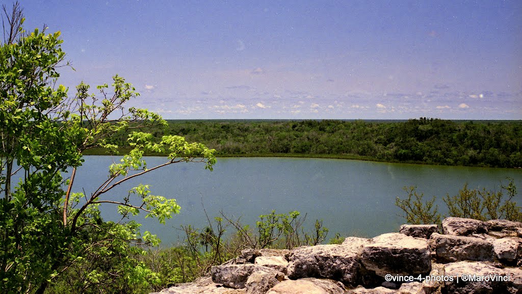 MEXICO, YUCATAN - Mayan temple Cobá and the laguna by Maro Vinci